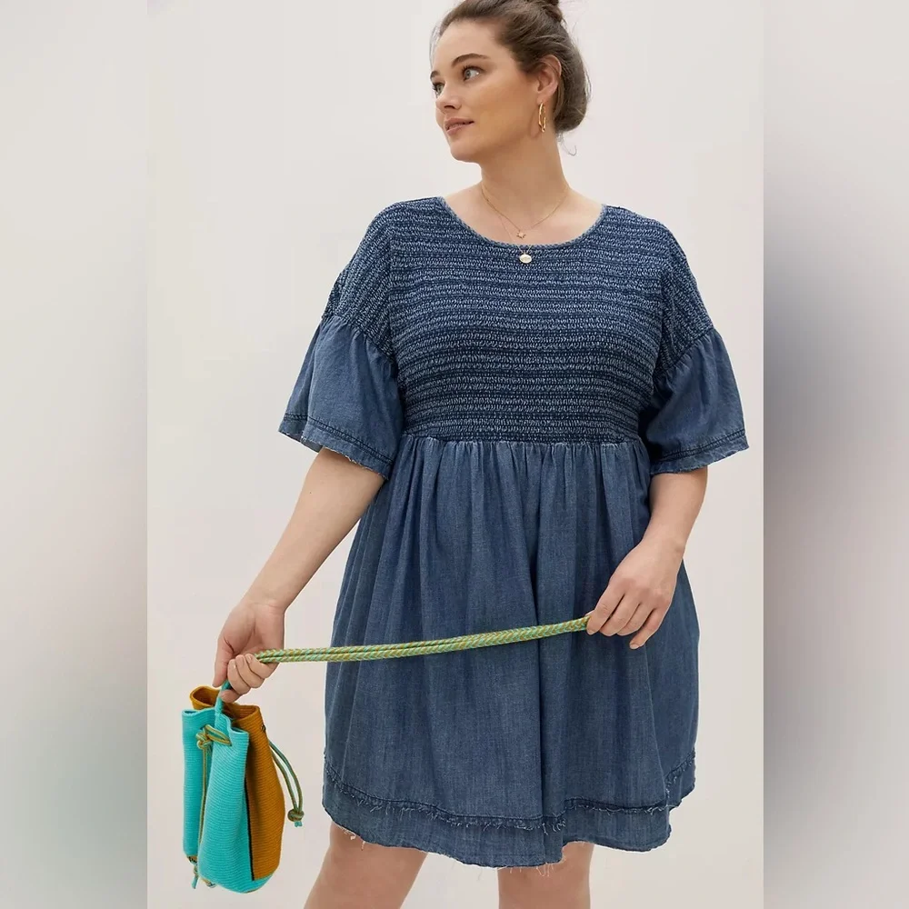 Anthropologie Luz Chambray Mini Dress - Picture 3 of 11